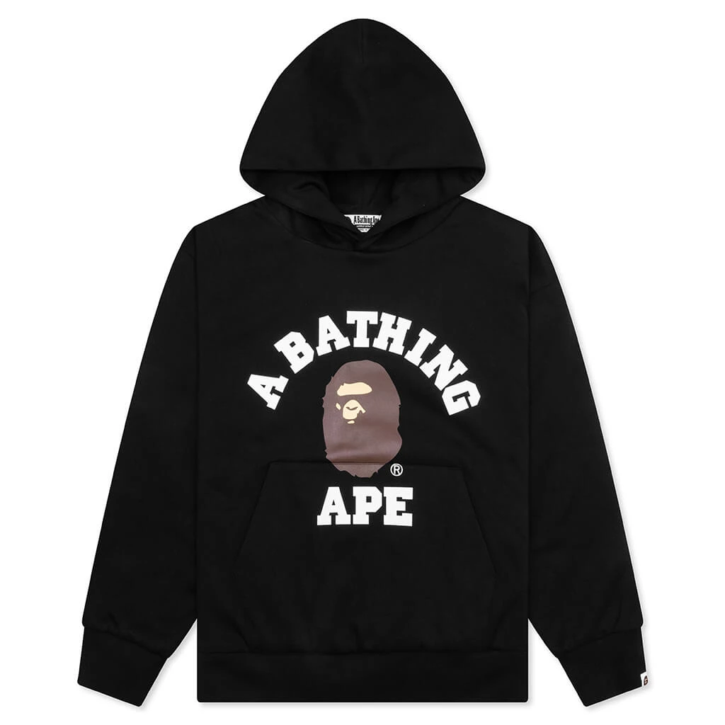 College Puffy Relaxed Fit Pullover Hoodie - Black 3 College Puffy Relaxed Fit Pullover Hoodie - Black