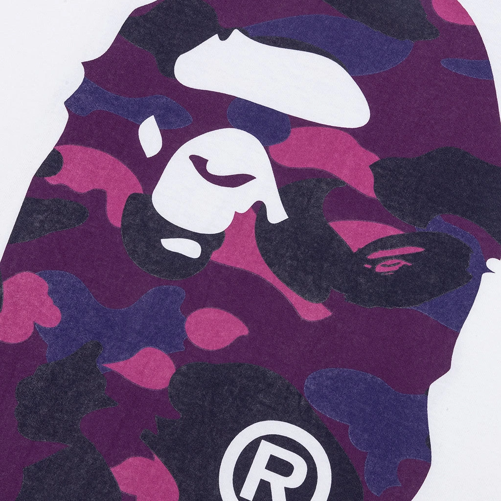 Color Camo Big Ape Head Tee - White/Purple 5 Color Camo Big Ape Head Tee - White/Purple - Image 3