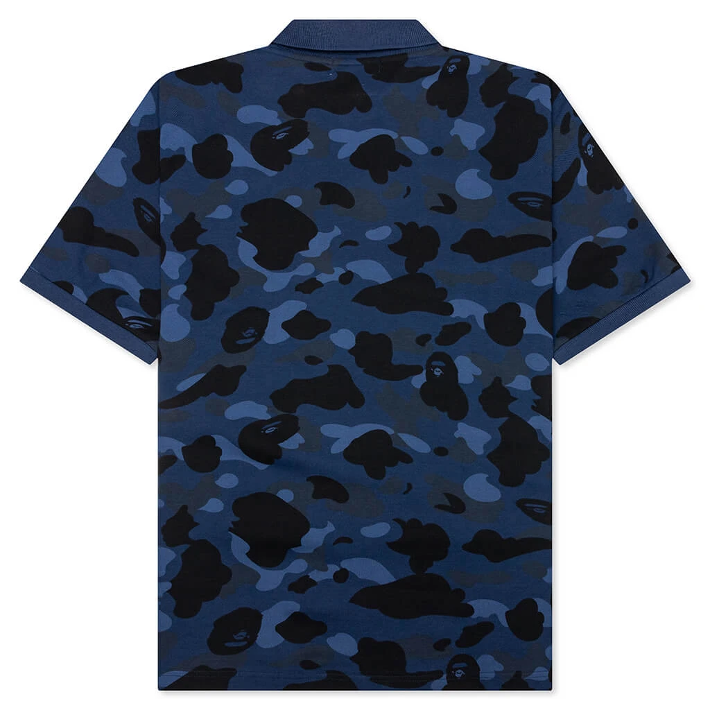 Color Camo Large Ape Head Relaxed Fit Polo Shirt - Navy 4 Color Camo Large Ape Head Relaxed Fit Polo Shirt - Navy - Image 2