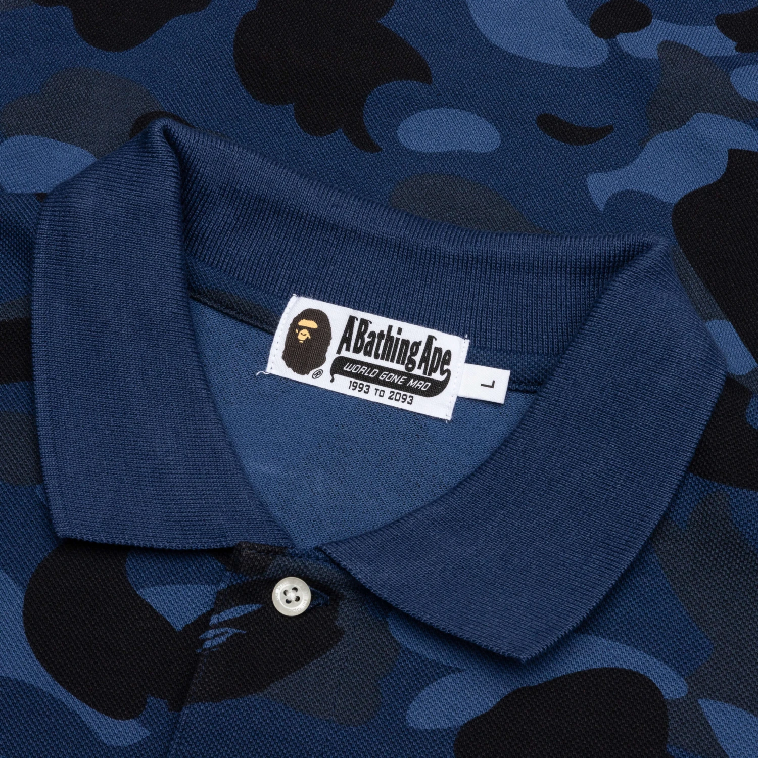 Color Camo Large Ape Head Relaxed Fit Polo Shirt - Navy 5 Color Camo Large Ape Head Relaxed Fit Polo Shirt - Navy - Image 3