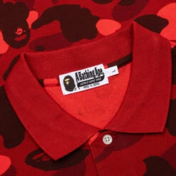 Color Camo Large Ape Head Relaxed Fit Polo Shirt - Red -Feature store Color Camo Large Ape Head Relaxed Fit Polo Shirt Red 001POK801001M RED 09 03 24 Feature JP 6