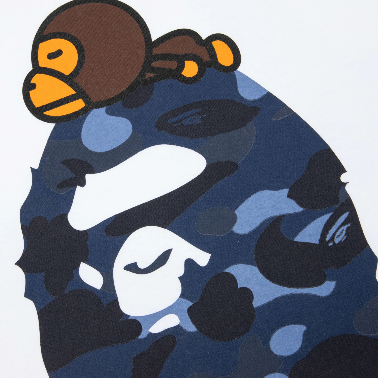 Color Camo Milo On Big Ape Tee - White/Navy 6 Color Camo Milo On Big Ape Tee - White/Navy - Image 4