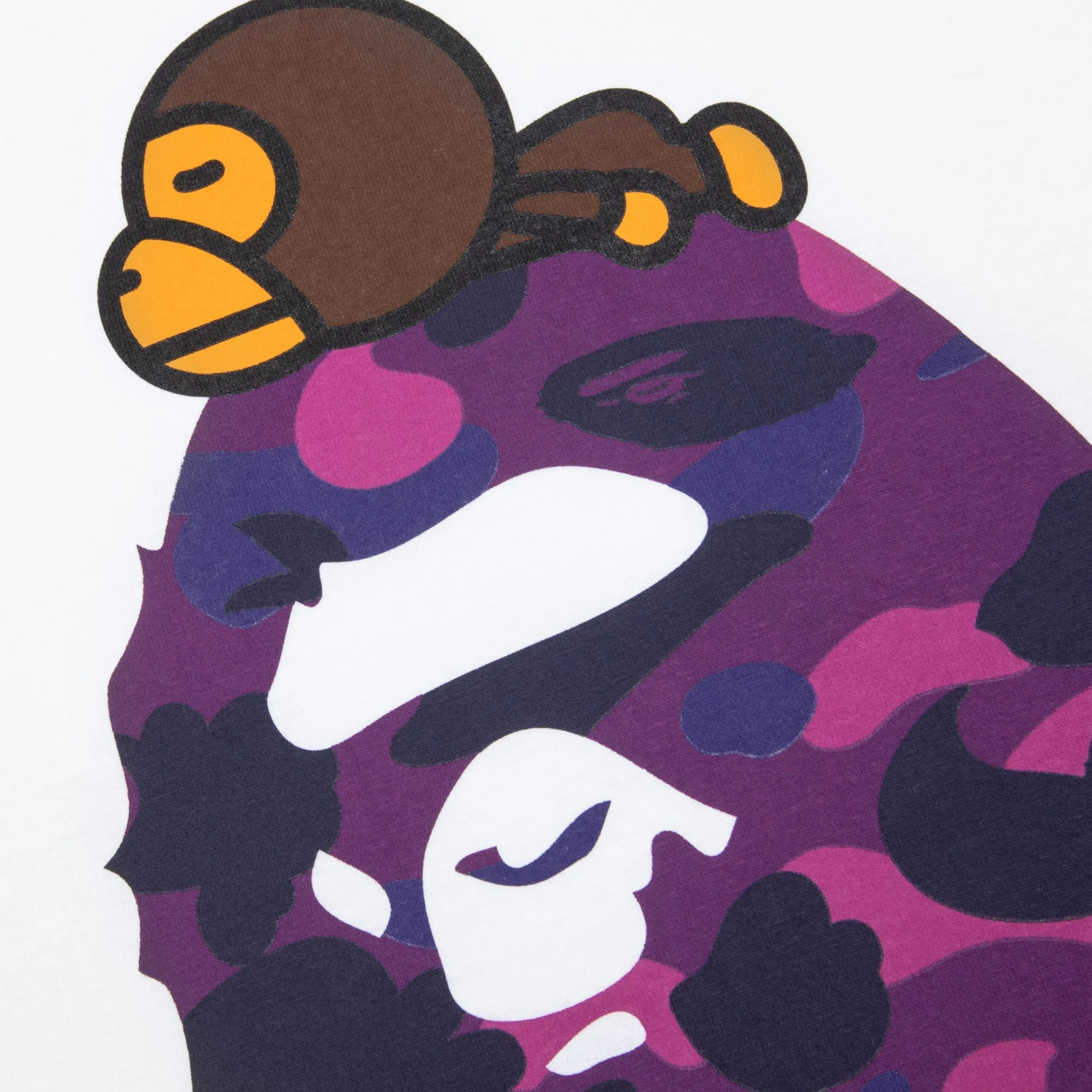 Color Camo Milo On Big Ape Tee - White/Purple 5 Color Camo Milo On Big Ape Tee - White/Purple - Image 3