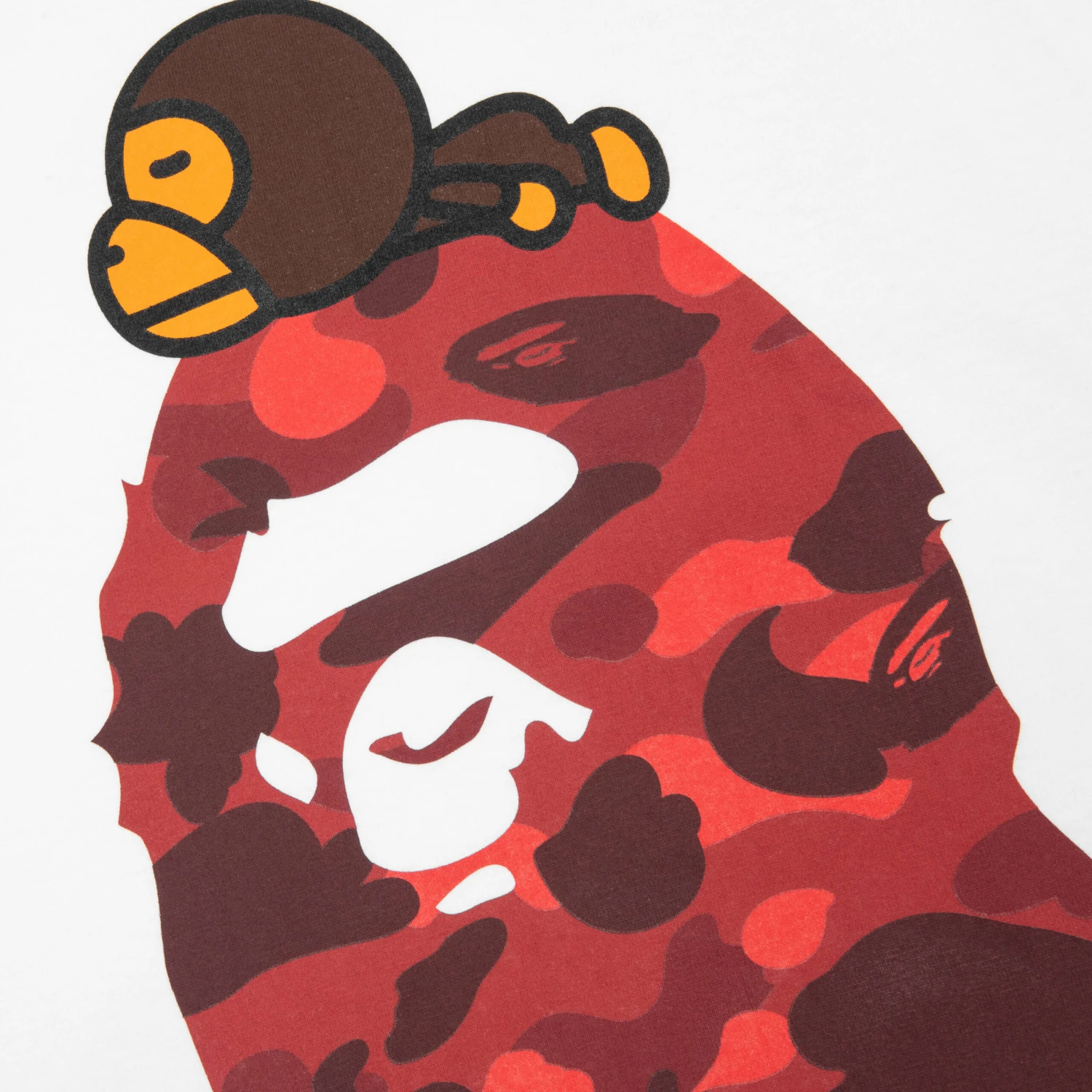 Color Camo Milo On Big Ape Tee - White/Red 6 Color Camo Milo On Big Ape Tee - White/Red - Image 4