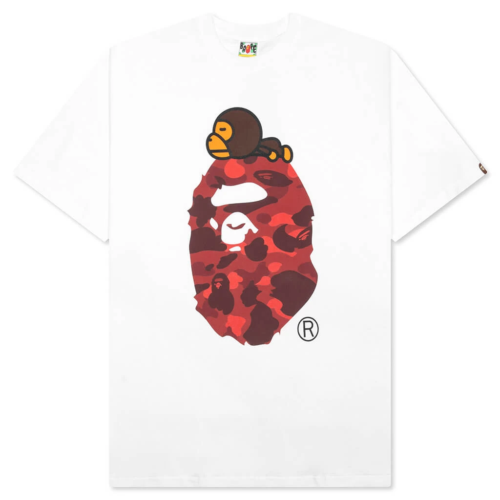 Color Camo Milo On Big Ape Tee - White/Red 3 Color Camo Milo On Big Ape Tee - White/Red