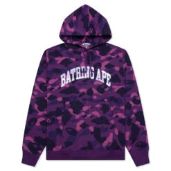 Color Camo Pullover Hoodie - Purple