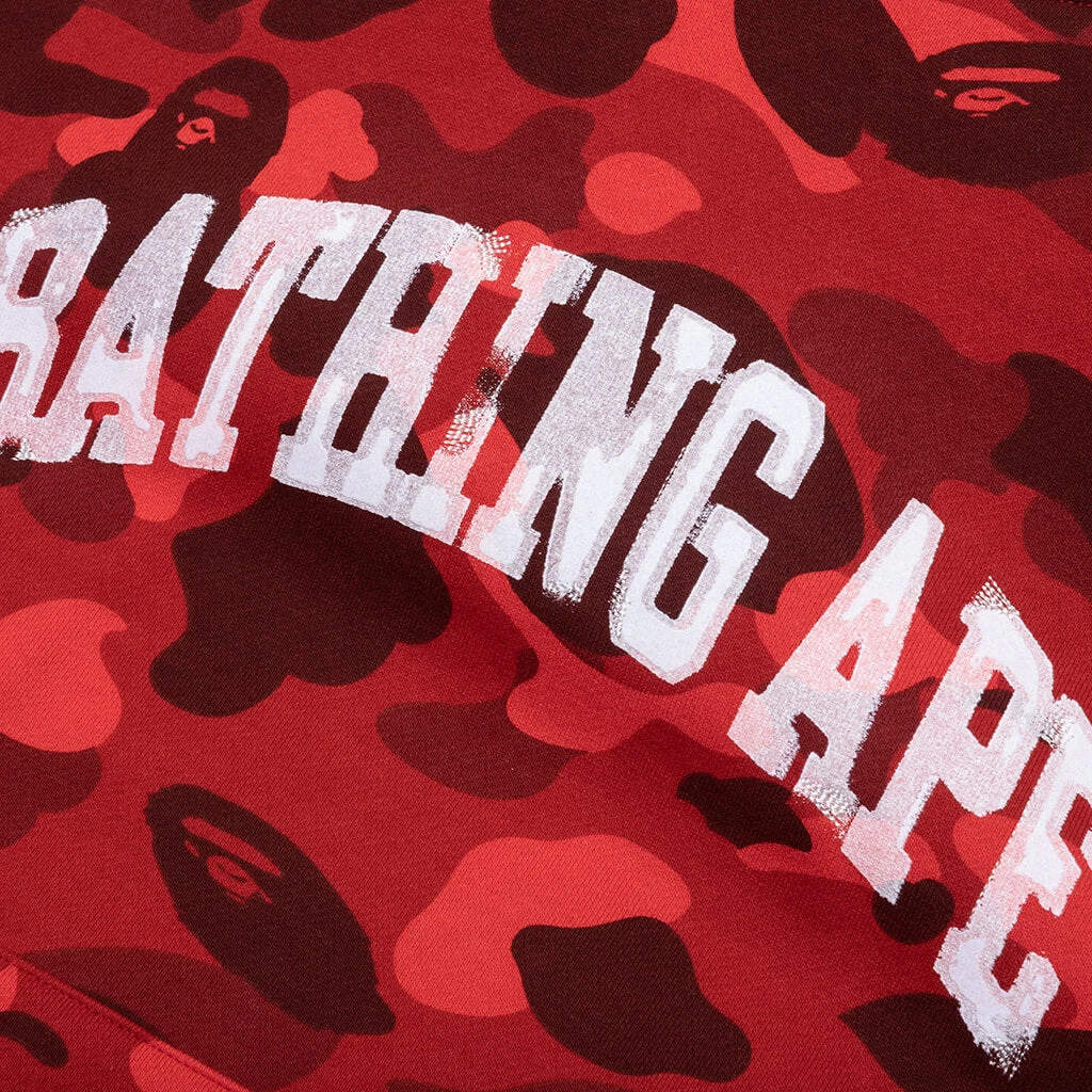 Color Camo Pullover Hoodie - Red 6 Color Camo Pullover Hoodie - Red - Image 4