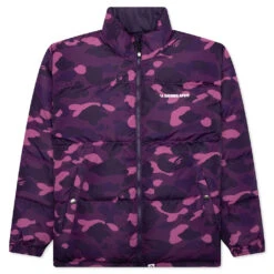 Color Camo Reversible Down Jacket - Purple