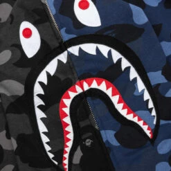 Color Camo Separate Shark Full Zip Hoodie - Black/Navy -Feature store Color Camo Separate Shark Full Zip Hoodie Black Navy 001ZPK801001M BK3 09 03 24 Feature JP 6