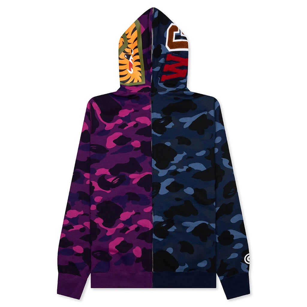 Color Camo Separate Shark Full Zip Hoodie - Multi 4 Color Camo Separate Shark Full Zip Hoodie - Multi - Image 2