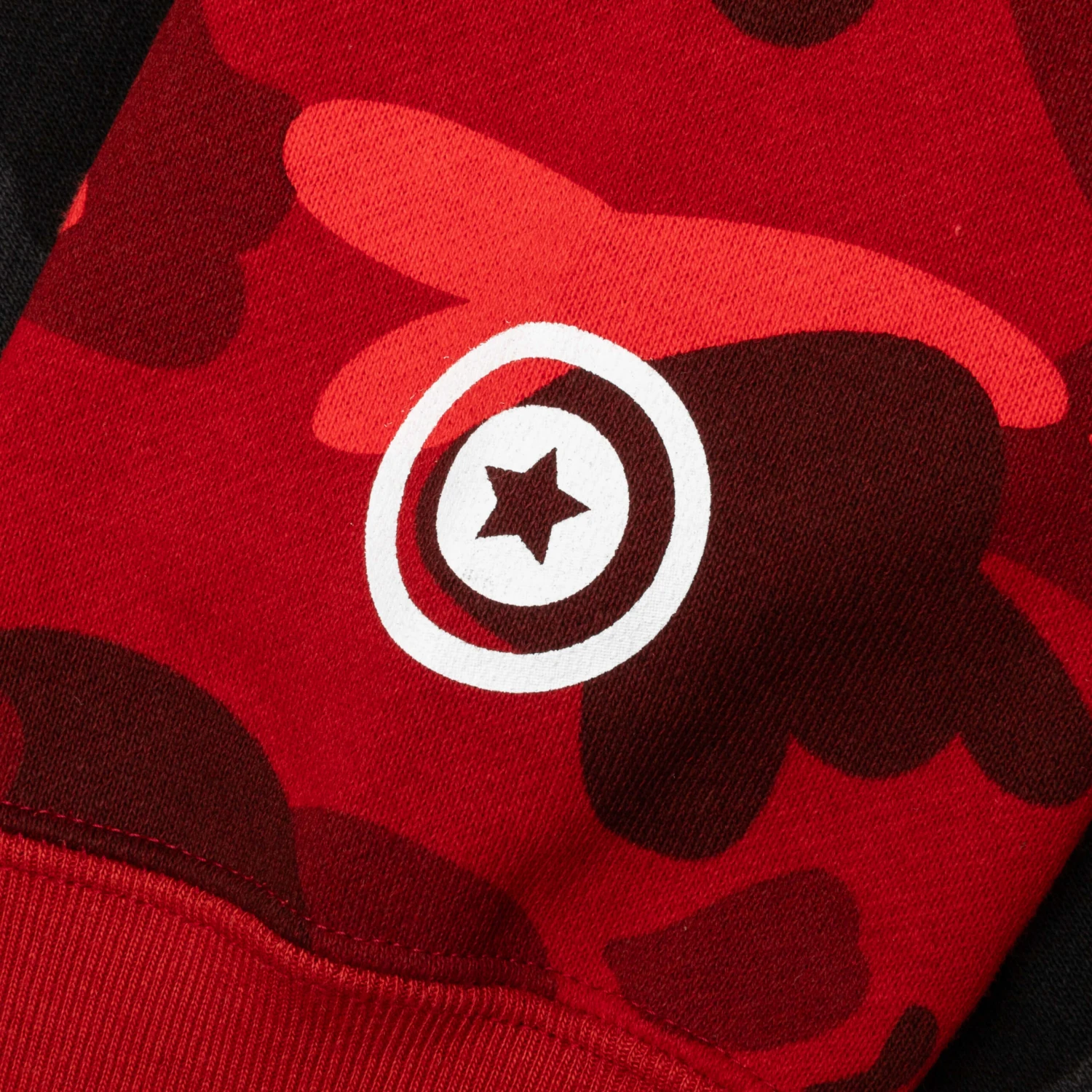 Color Camo Separate Shark Full Zip Hoodie - Red/Black 7 Color Camo Separate Shark Full Zip Hoodie - Red/Black - Image 5