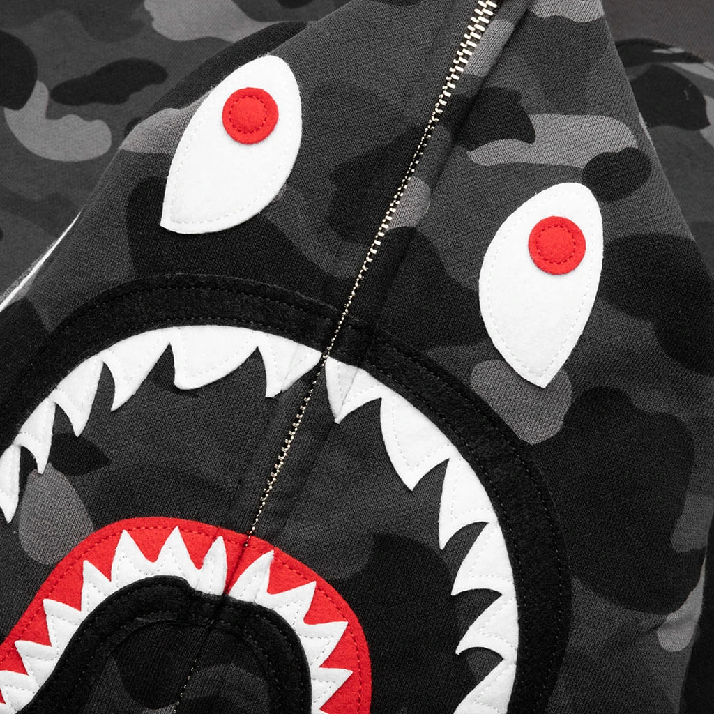 Color Camo Shark Full Zip Hoodie - Black 4 Color Camo Shark Full Zip Hoodie - Black - Image 3