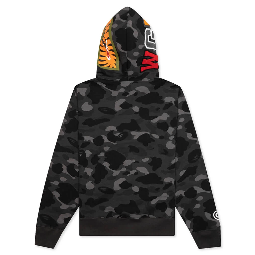 Color Camo Shark Full Zip Hoodie - Black 3 Color Camo Shark Full Zip Hoodie - Black - Image 2
