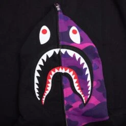 Color Camo Shark Full Zip Hoodie - Purple -Feature store Color Camo Shark Full Zip Hoodie M Purple 001ZPJ801010MPUR 12 24 23 Feature VR 8