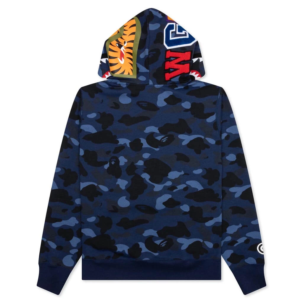 Color Camo Shark Pullover Hoodie - Navy 4 Color Camo Shark Pullover Hoodie - Navy - Image 2