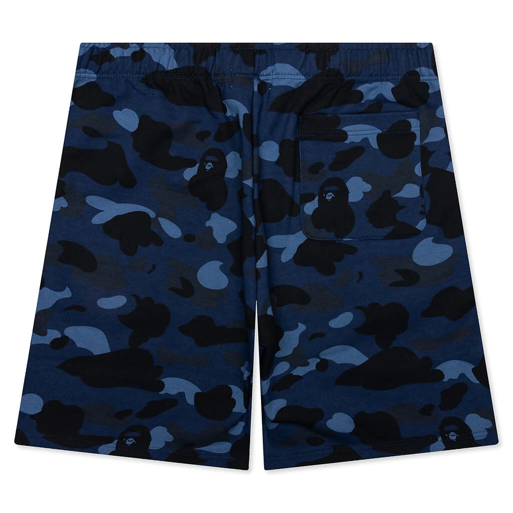 Color Camo Shark Sweat Shorts - Navy 4 Color Camo Shark Sweat Shorts - Navy - Image 2
