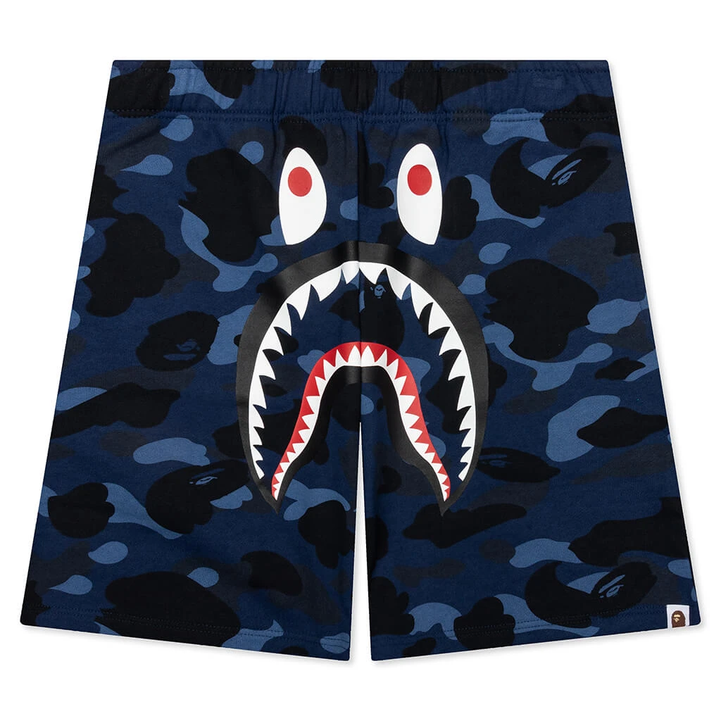 Color Camo Shark Sweat Shorts - Navy 3 Color Camo Shark Sweat Shorts - Navy