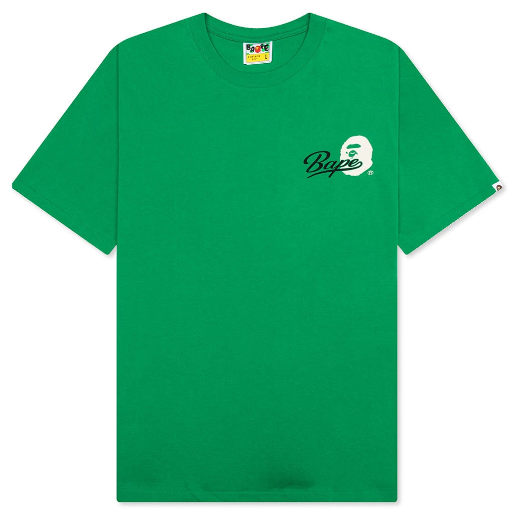 Cursive College Logo Relaxed Fit Tee - Green 3 Cursive College Logo Relaxed Fit Tee - Green