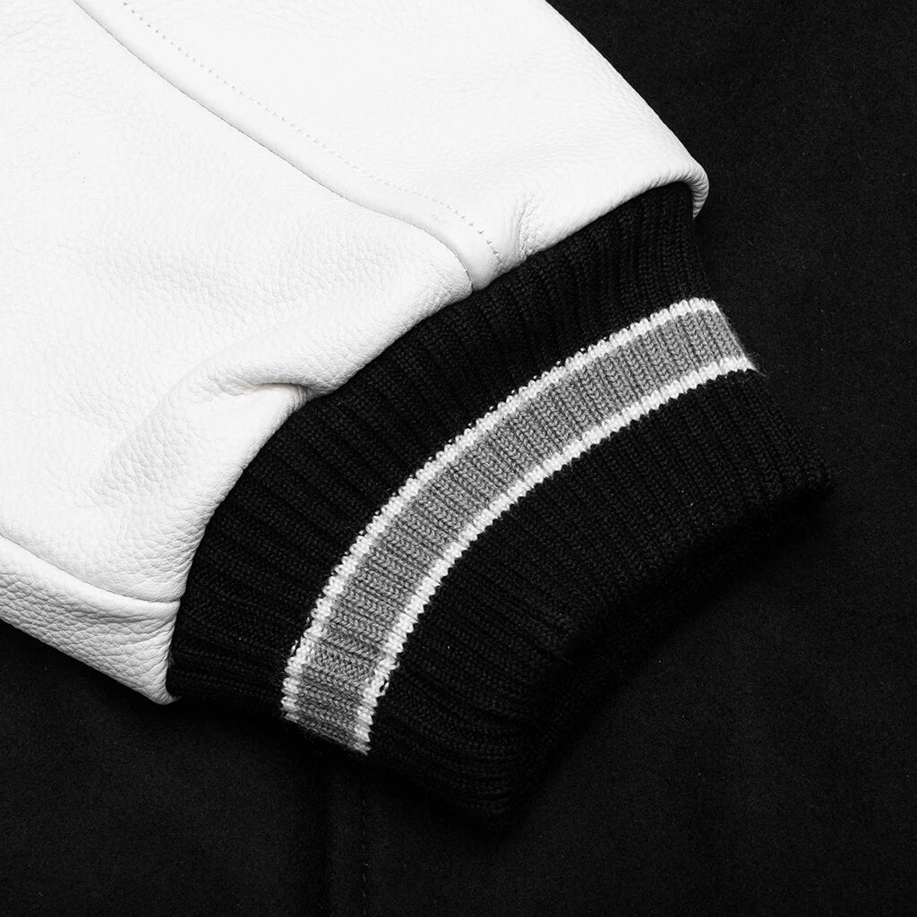 Embroidery Varsity Jacket - Black 7 Embroidery Varsity Jacket - Black - Image 5