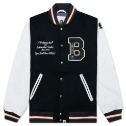 Embroidery Varsity Jacket - Green