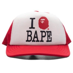 I Love Bape Mesh Cap - Red