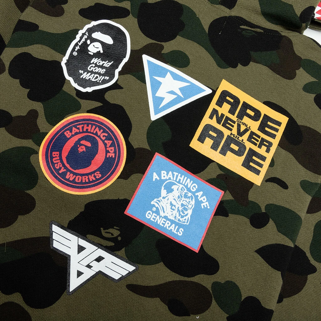 Kid's 1ST Camo Patch Print Shark Zip Hoodie - Green 5 Kid's 1ST Camo Patch Print Shark Zip Hoodie - Green - Image 3