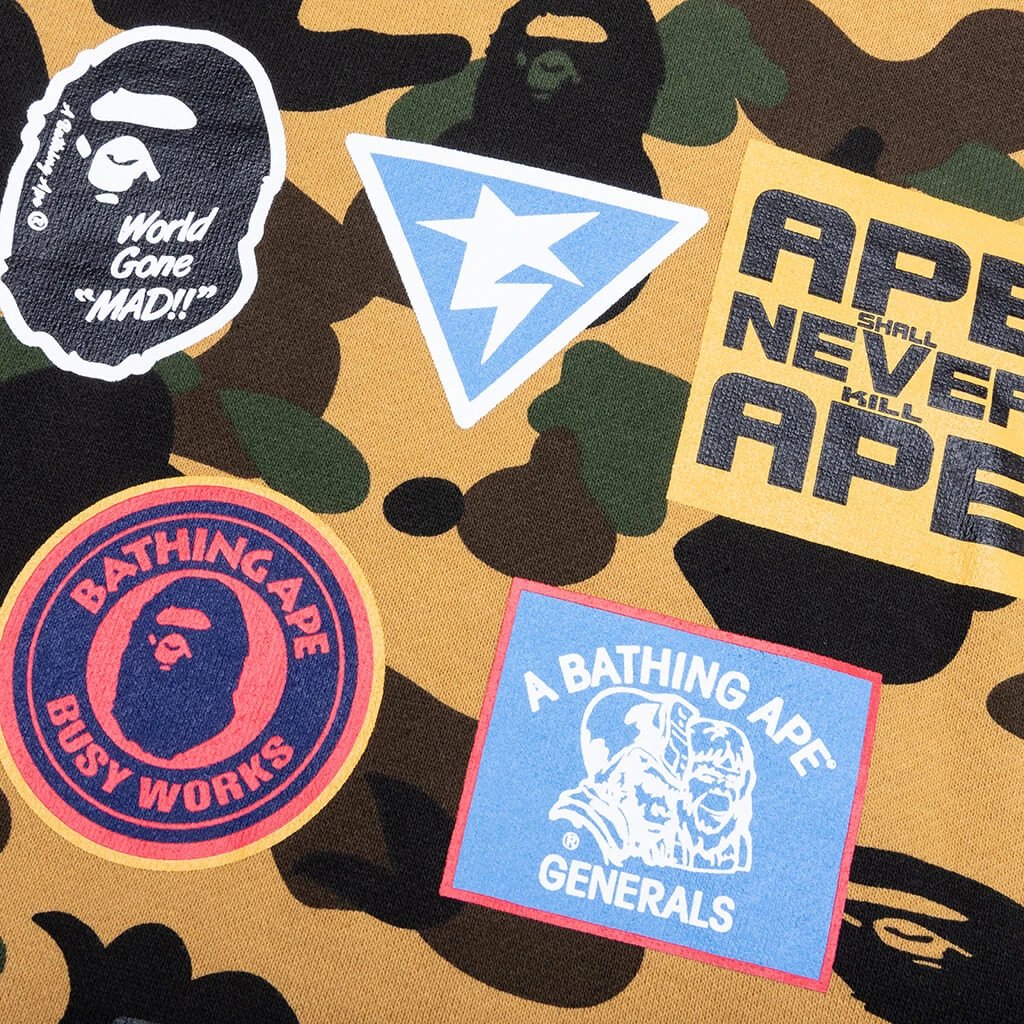 Kid's 1ST Camo Patch Print Shark Zip Hoodie - Yellow 6 Kid's 1ST Camo Patch Print Shark Zip Hoodie - Yellow - Image 4