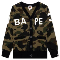 Kids 1st Camo Sweat Cardigan - Green