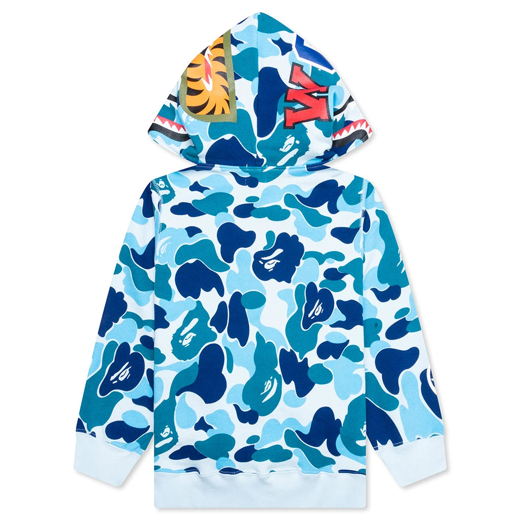 Kid's Abc Camo Shark Zip Hoodie - Blue 4 Kid's Abc Camo Shark Zip Hoodie - Blue - Image 2
