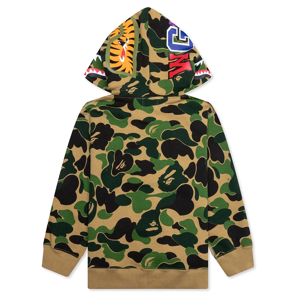 Kid's Abc Camo Shark Zip Hoodie - Green 4 Kid's Abc Camo Shark Zip Hoodie - Green - Image 2