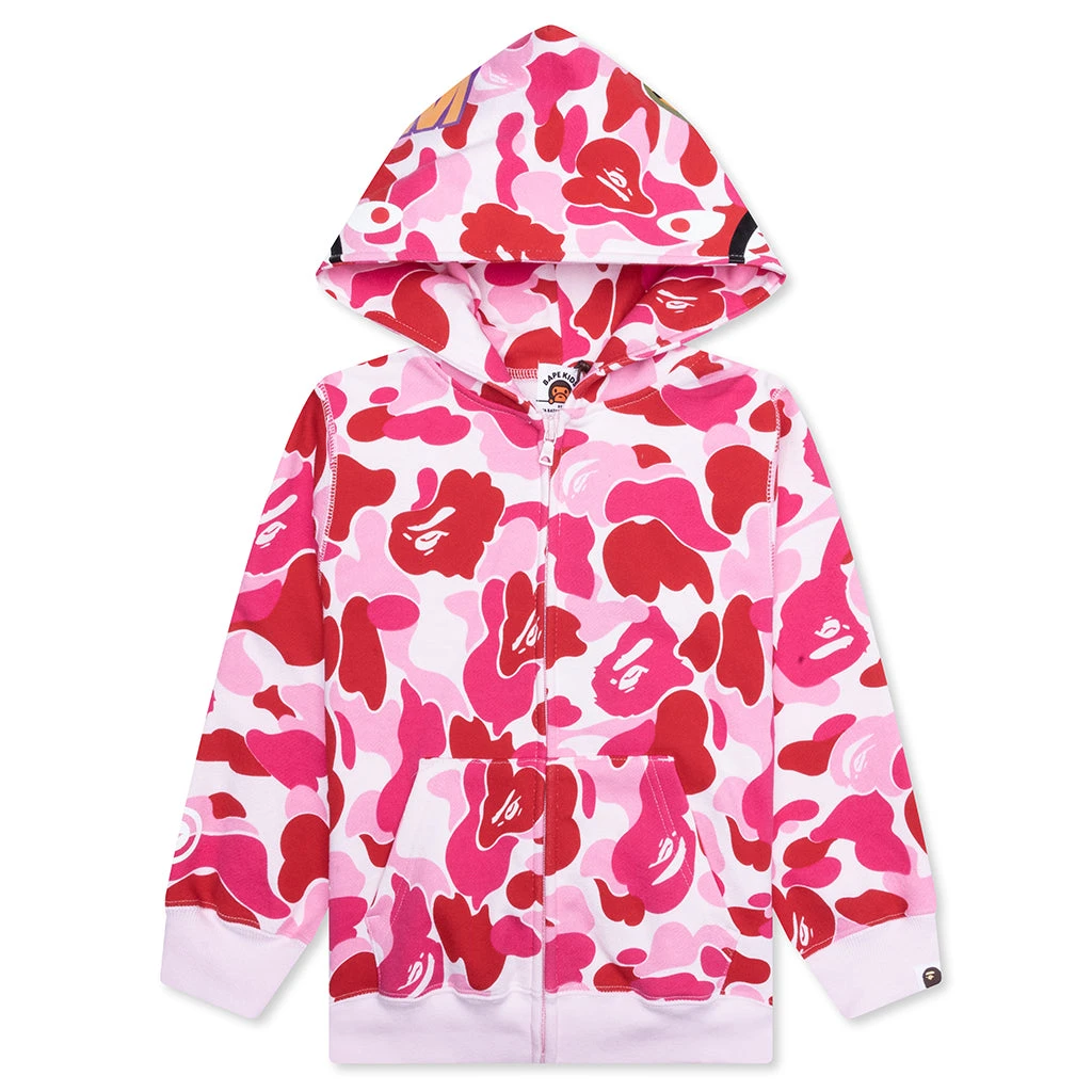 Kid's Abc Camo Shark Zip Hoodie - Pink 5 Kid's Abc Camo Shark Zip Hoodie - Pink - Image 3