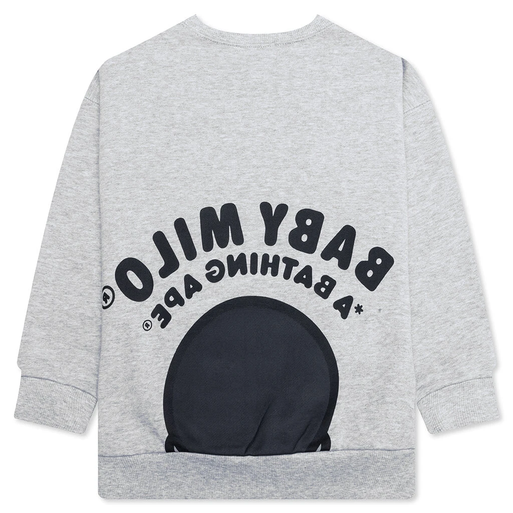 Kid's Baby Milo Relaxed Fit Crewneck Sweatshirt - Gray 4 Kid's Baby Milo Relaxed Fit Crewneck Sweatshirt - Gray - Image 2