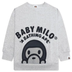 Kid's Baby Milo Relaxed Fit Crewneck Sweatshirt - Gray