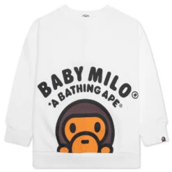 Kid's Baby Milo Relaxed Fit Crewneck Sweatshirt - White