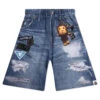 Kid's Bape Denim Print Sweat Shorts - Navy -Feature store Kid s Bape Denim Print Sweat Shorts Navy 001SPL303013K NVY 08 06 25 Feature VR