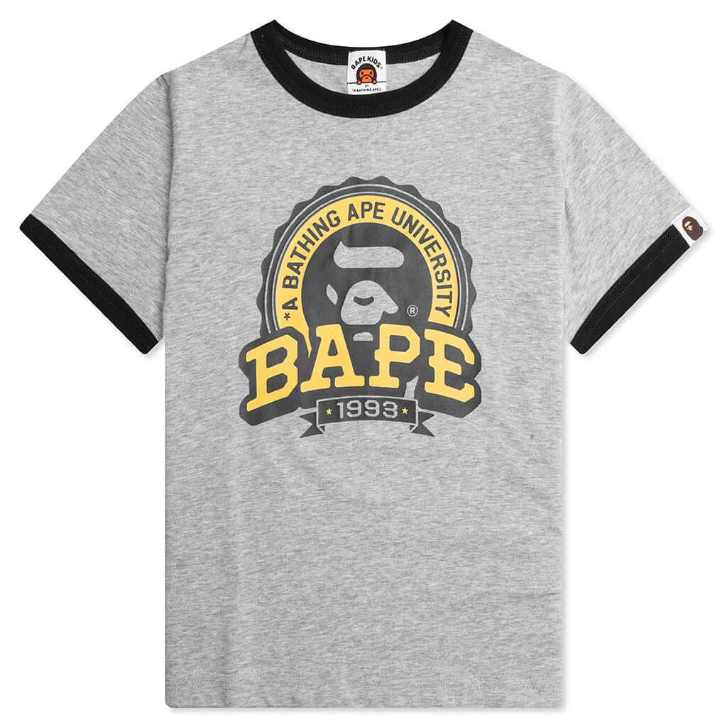 Kid's Bape Emblem Tee - Gray 3 Kid's Bape Emblem Tee - Gray