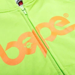 Kid's Bape Relaxed Fit Pigment Dye Zip Hoodie - Green -Feature store Kid s Bape Relaxed Fit Pigment Dye Zip Hoodie Green 001ZPL303005K GRN 08 06 25 Feature VR