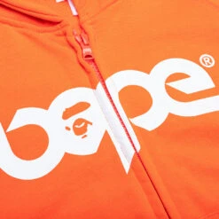 Kid's Bape Relaxed Fit Pigment Dye Zip Hoodie - Orange 9 Kid's Bape Relaxed Fit Pigment Dye Zip Hoodie - Orange -Feature store Kid s Bape Relaxed Fit Pigment Dye Zip Hoodie Orange 001ZPL303005K ORG 08 06 25 Feature VR