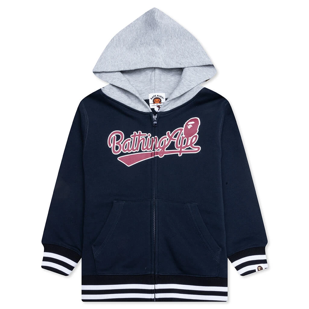 Kid's Bathing Ape Zip Hoodie - Navy 3 Kid's Bathing Ape Zip Hoodie - Navy