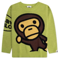 Kid's Big Baby Milo Cotton Knit Sweater - Green