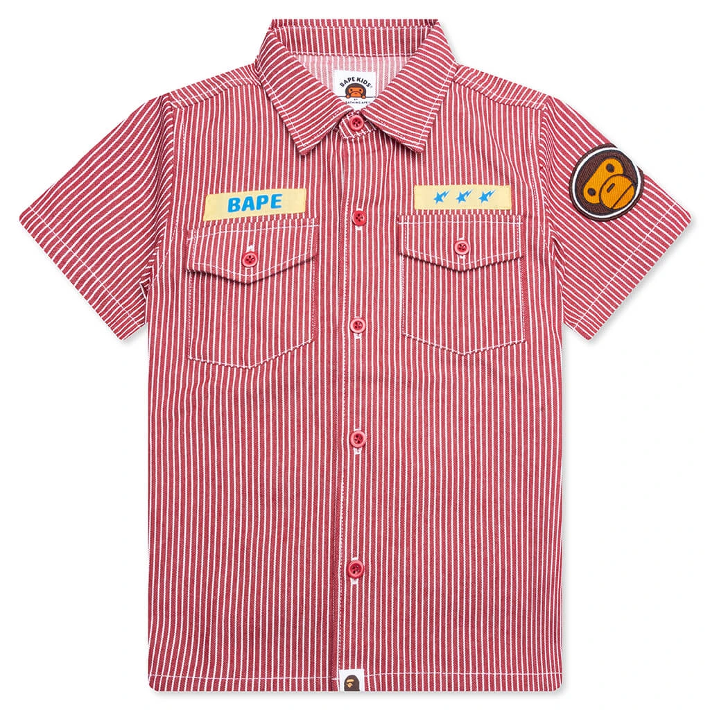 Kid's Hickory Baby Milo Patch S/S Shirt - Red 3 Kid's Hickory Baby Milo Patch S/S Shirt - Red