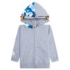 Kid's Milo Shark Zip Double Hoodie - Gray