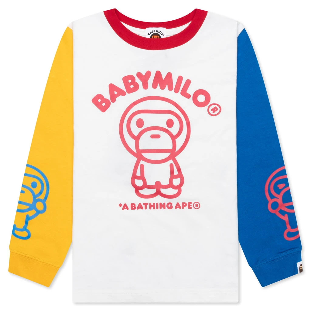 Kid's Multi Baby Milo L/S Tee - White 3 Kid's Multi Baby Milo L/S Tee - White