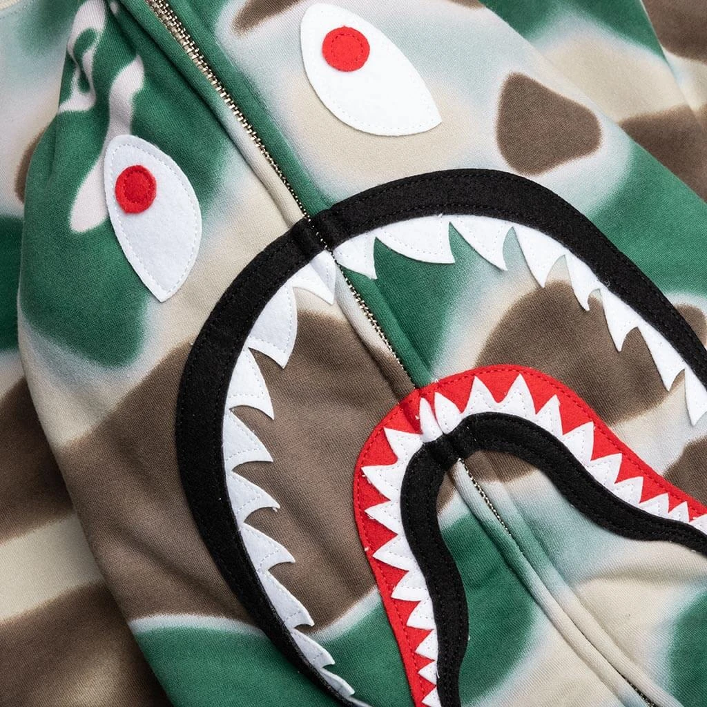 Liquid Camo Shark Relaxed Fit Full Zip Hoodie - Olive Drab 5 Liquid Camo Shark Relaxed Fit Full Zip Hoodie - Olive Drab - Image 3