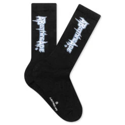 Multi Logo Long Socks - Black
