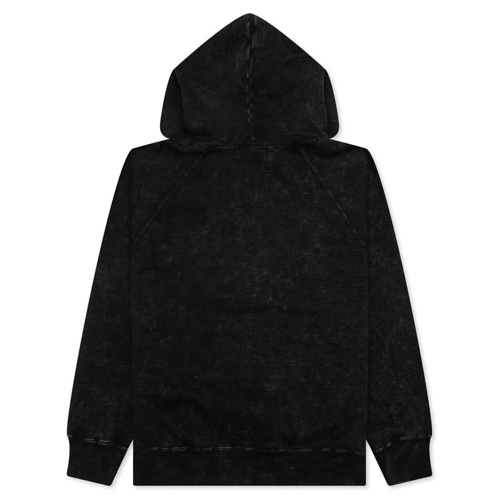 Over Dye Pullover Relaxed Fit Hoodie - Black 4 Over Dye Pullover Relaxed Fit Hoodie - Black - Image 2