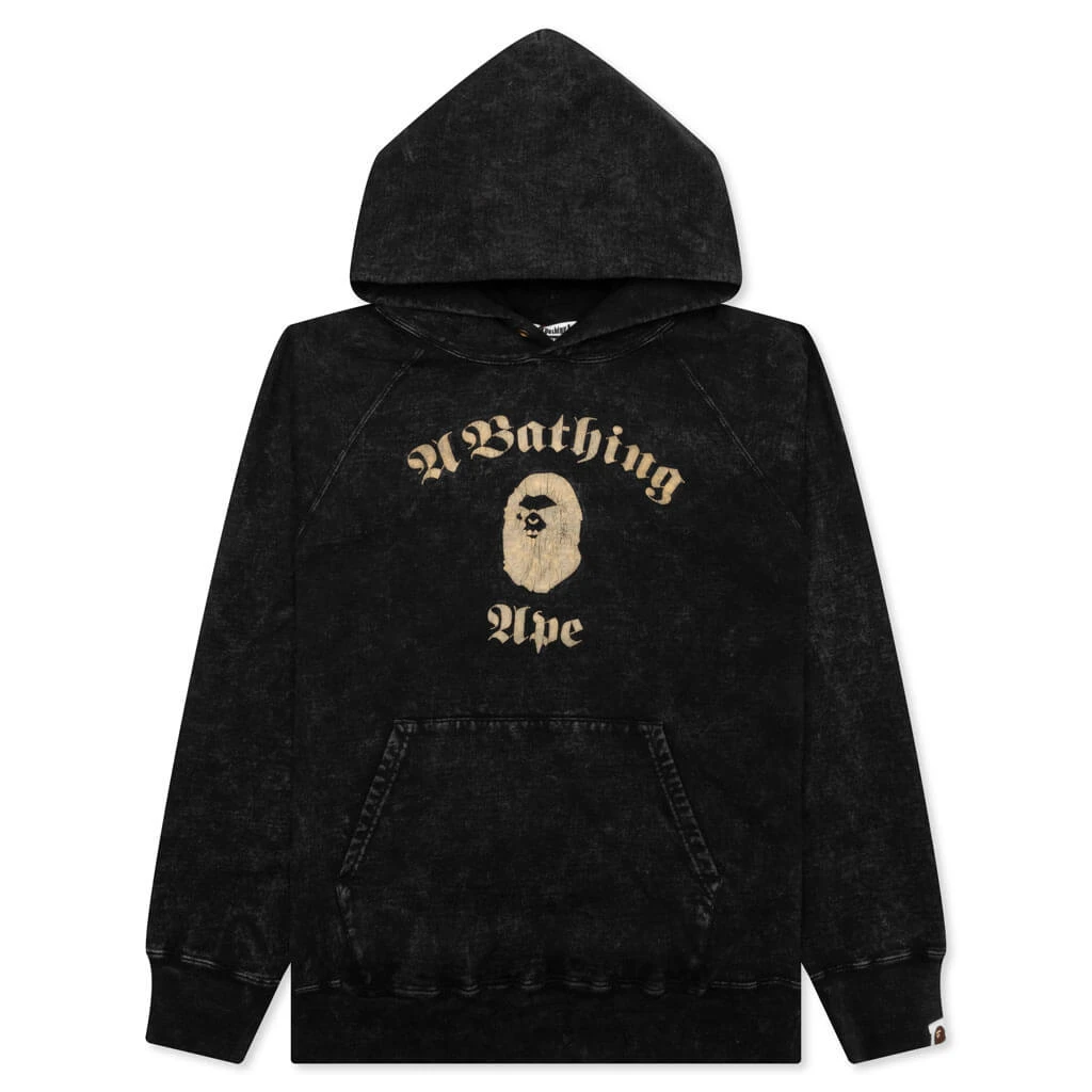 Over Dye Pullover Relaxed Fit Hoodie - Black 3 Over Dye Pullover Relaxed Fit Hoodie - Black