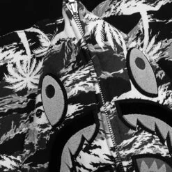 Palm Tree Camo Relaxed Fit Shark Full Zip Hoodie - Black 11 Palm Tree Camo Relaxed Fit Shark Full Zip Hoodie - Black -Feature store Palm Tree Camo Relaxed Fit Shark Full Zip Hoodie Black 001ZPL301313M BLK 08 10 25 Feature JA 11