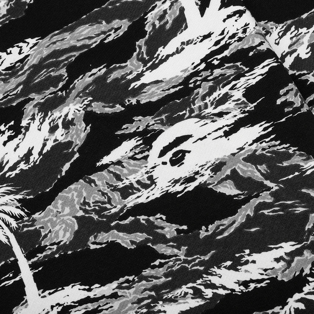 Palm Tree Camo Relaxed Fit Shark Full Zip Hoodie - Black 6 Palm Tree Camo Relaxed Fit Shark Full Zip Hoodie - Black - Image 4