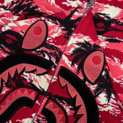 Palm Tree Camo Relaxed Fit Shark Full Zip Hoodie - Red 14 Palm Tree Camo Relaxed Fit Shark Full Zip Hoodie - Red -Feature store Palm Tree Camo Relaxed Fit Shark Full Zip Hoodie Red 001ZPL301313M RED 08 10 25 Feature JA 11